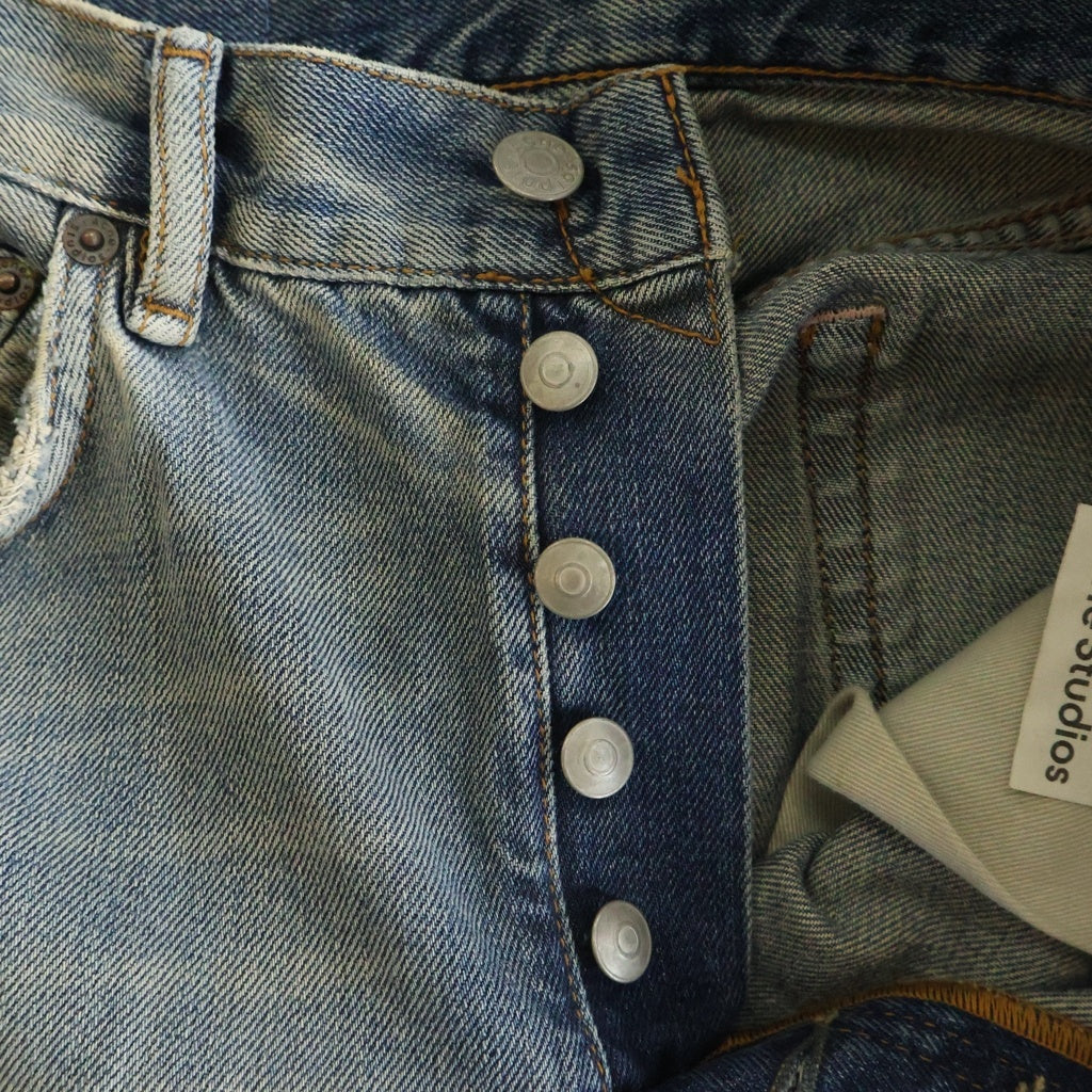 Acne Studios(アクネ ストゥディオズ) 2021F ルーズフィットジーンズ ダメージ加工デニムパンツ インディゴ A00383