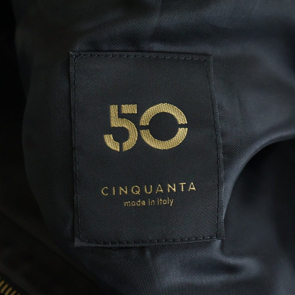 Cinquanta(チンクアンタ) ラムナッパレザー スタンドカラー ライダースジャケット ブラック H502/1011