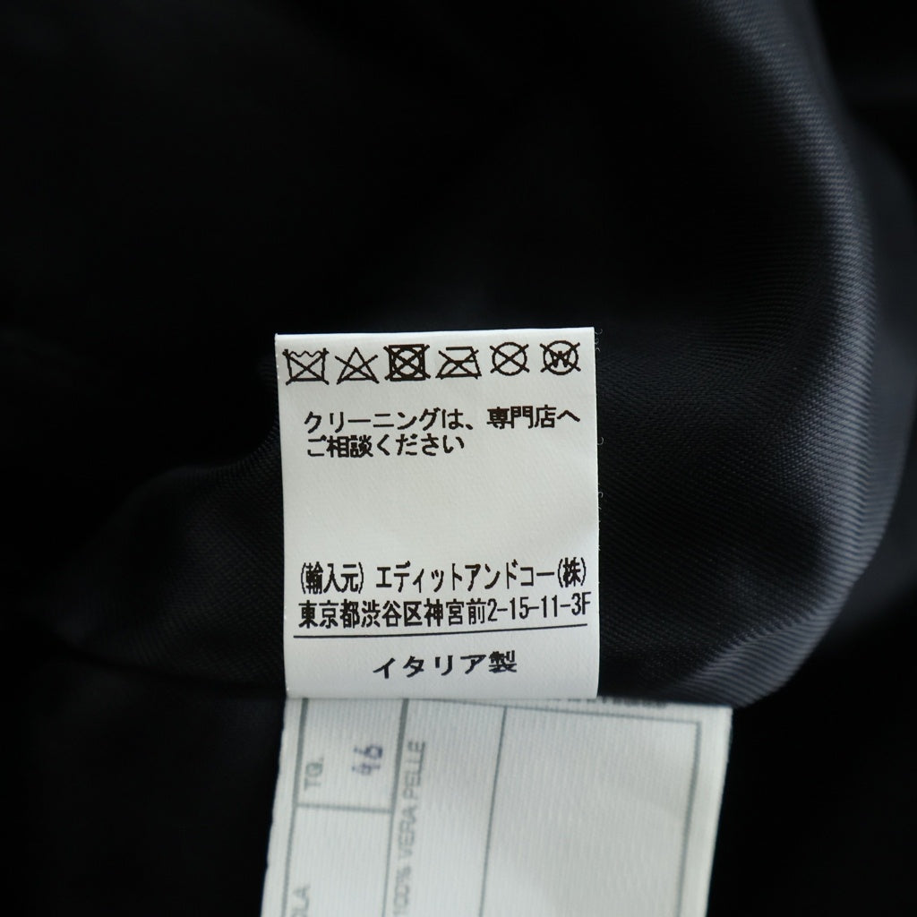 Cinquanta(チンクアンタ) ラムナッパレザー スタンドカラー ライダースジャケット ブラック H502/1011