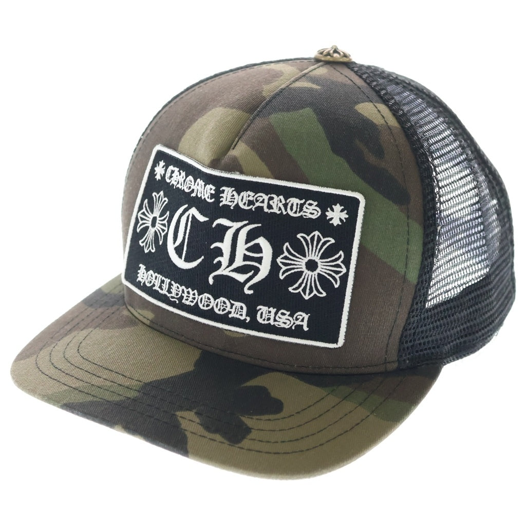 CHROME HEARTS(クロムハーツ) TRUCKER CAP トラッカーキャップ CHパッチ/クロスボール付 カモ柄 メッシュキャップ 帽子 マルチカラー