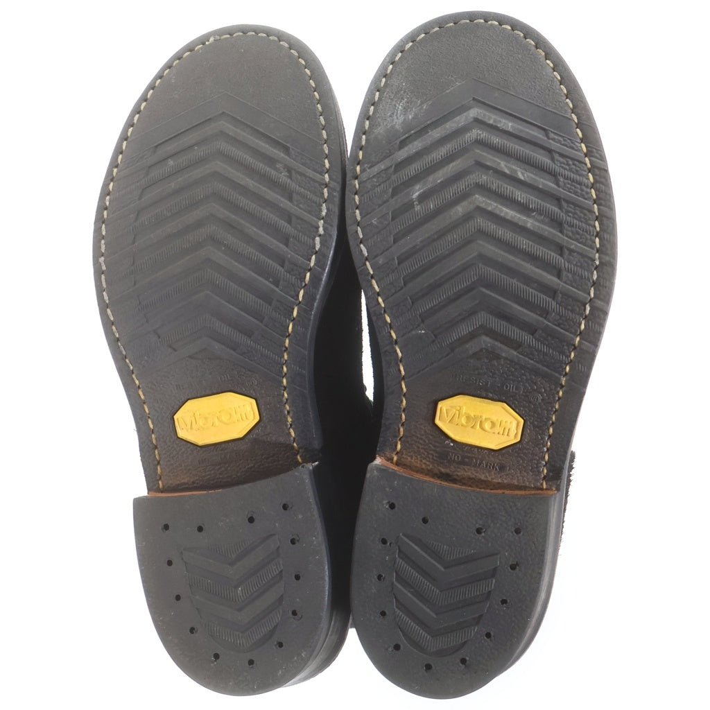 VIBERG(ヴァイバーグ) スタッズ付き 9インチ スエード エンジニアブーツ ラフアウト ブラック