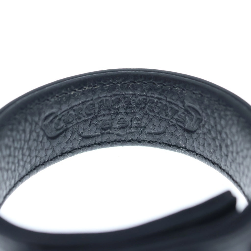 CHROME HEARTS(クロムハーツ) 3BTN 2SNP クロスボール 3ボタン2スナップ レザーブレスレット ブラック/シルバー BCA123