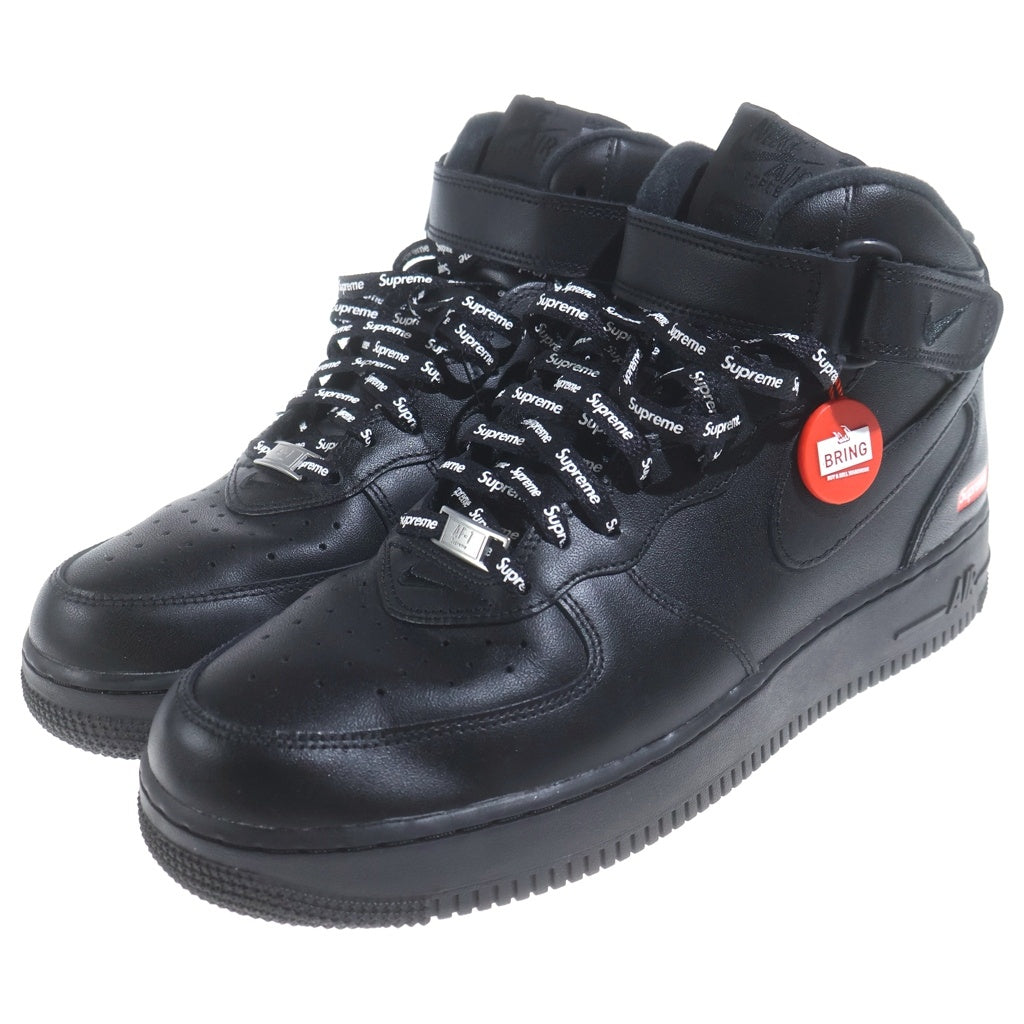SUPREME(シュプリーム) ×NIKE AIR FORCE 1 MID BLACK FZ8784-001 ナイキ エアフォースワン ミッドカットスニーカー ブラック US10.5/28.5cm