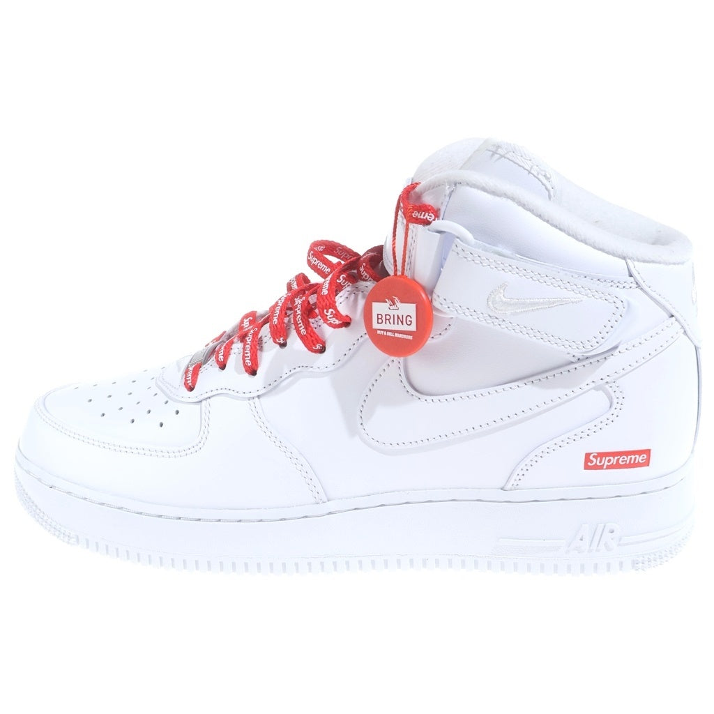 SUPREME(シュプリーム) ×NIKE AIR FORCE 1 MID BLACK FZ8784-100 ナイキ エアフォースワン ミッドカットスニーカー ホワイト US10.5/28.5cm