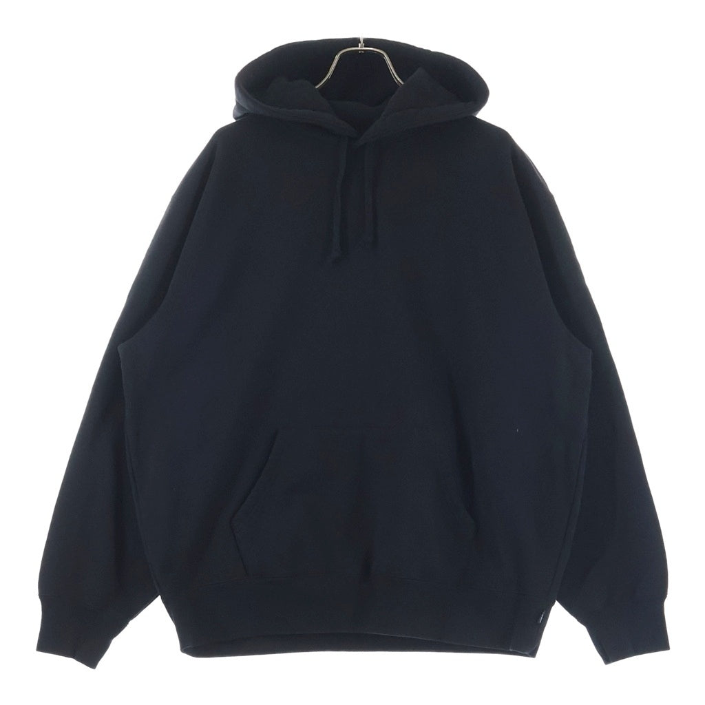 SUPREME(シュプリーム) 22AW Satin Applique Hooded Sweatshirt サテンアップリケロゴ スウェットプルオーバーパーカー ブラック