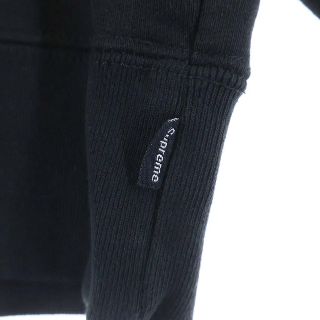 SUPREME(シュプリーム) 22AW Satin Applique Hooded Sweatshirt サテンアップリケロゴ スウェットプルオーバーパーカー ブラック