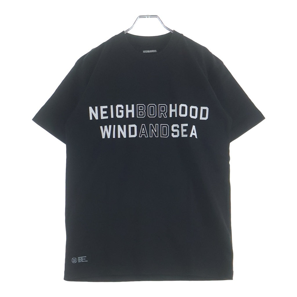 WIND AND SEA(ウィンダンシー) 22SS xNEIGHBORHOO ネイバーフッド プリントロゴ 半袖Tシャツ カットソー ブラック 221FRWSN-STMO03S