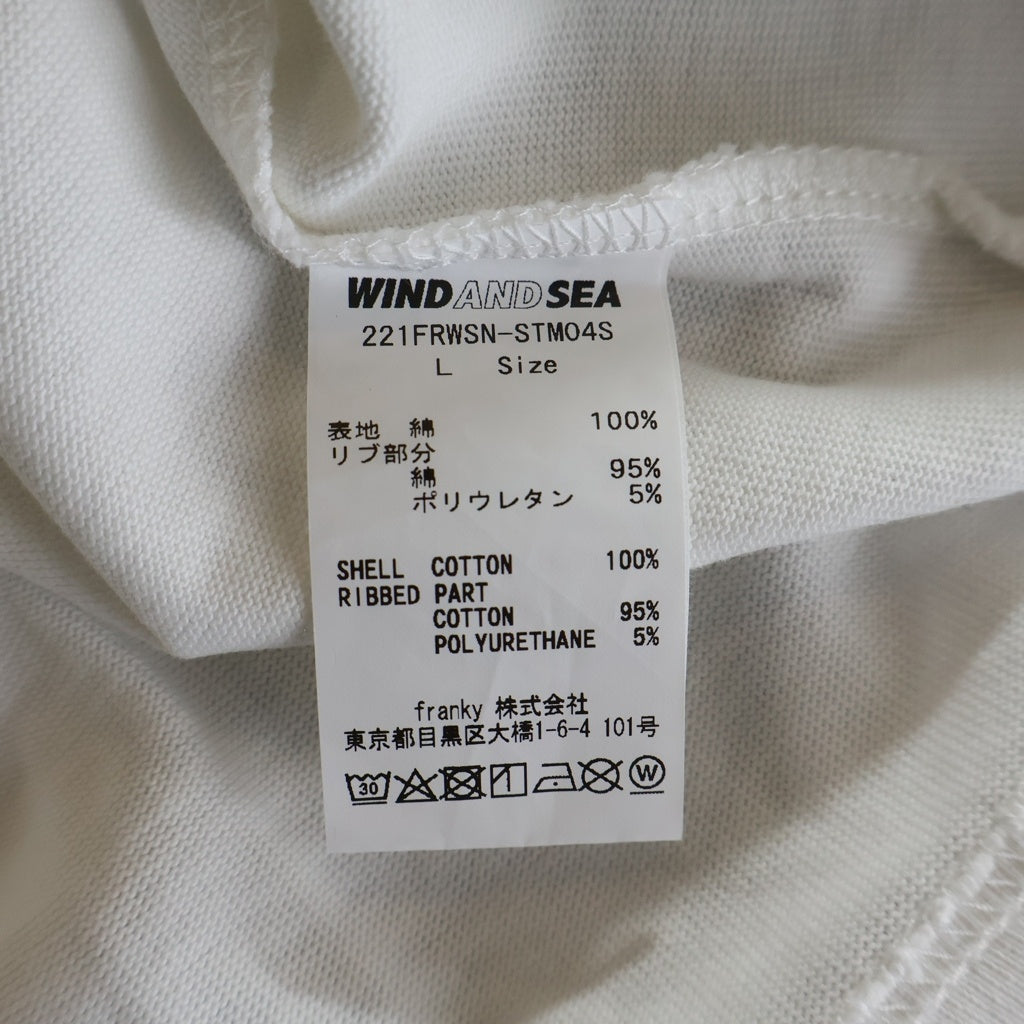 WIND AND SEA(ウィンダンシー) 22SS xNEIGHBORHOO ネイバーフッド プリントロゴ ポケット半袖Tシャツ カットソー ホワイト 221FRWSN-STMO04S