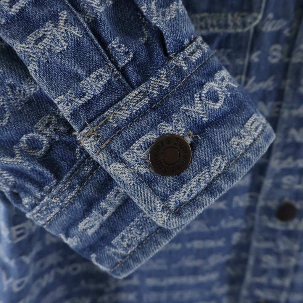 SUPREME(シュプリーム) 22AW Multi Type Jacquard Denim Shirt マルチタイプジャガードロゴ デニム長袖シャツ インディゴ