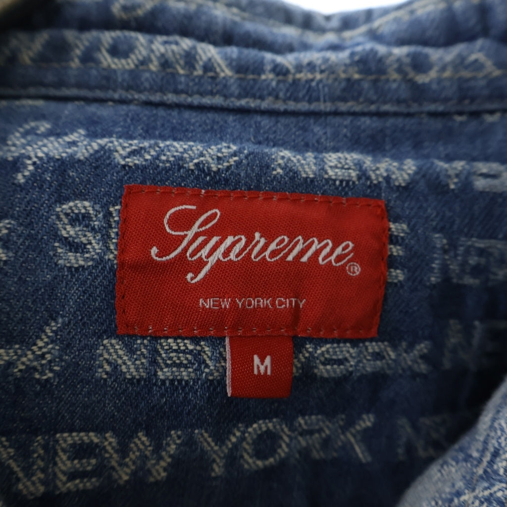 SUPREME(シュプリーム) 22AW Multi Type Jacquard Denim Shirt マルチタイプジャガードロゴ デニム長袖シャツ インディゴ