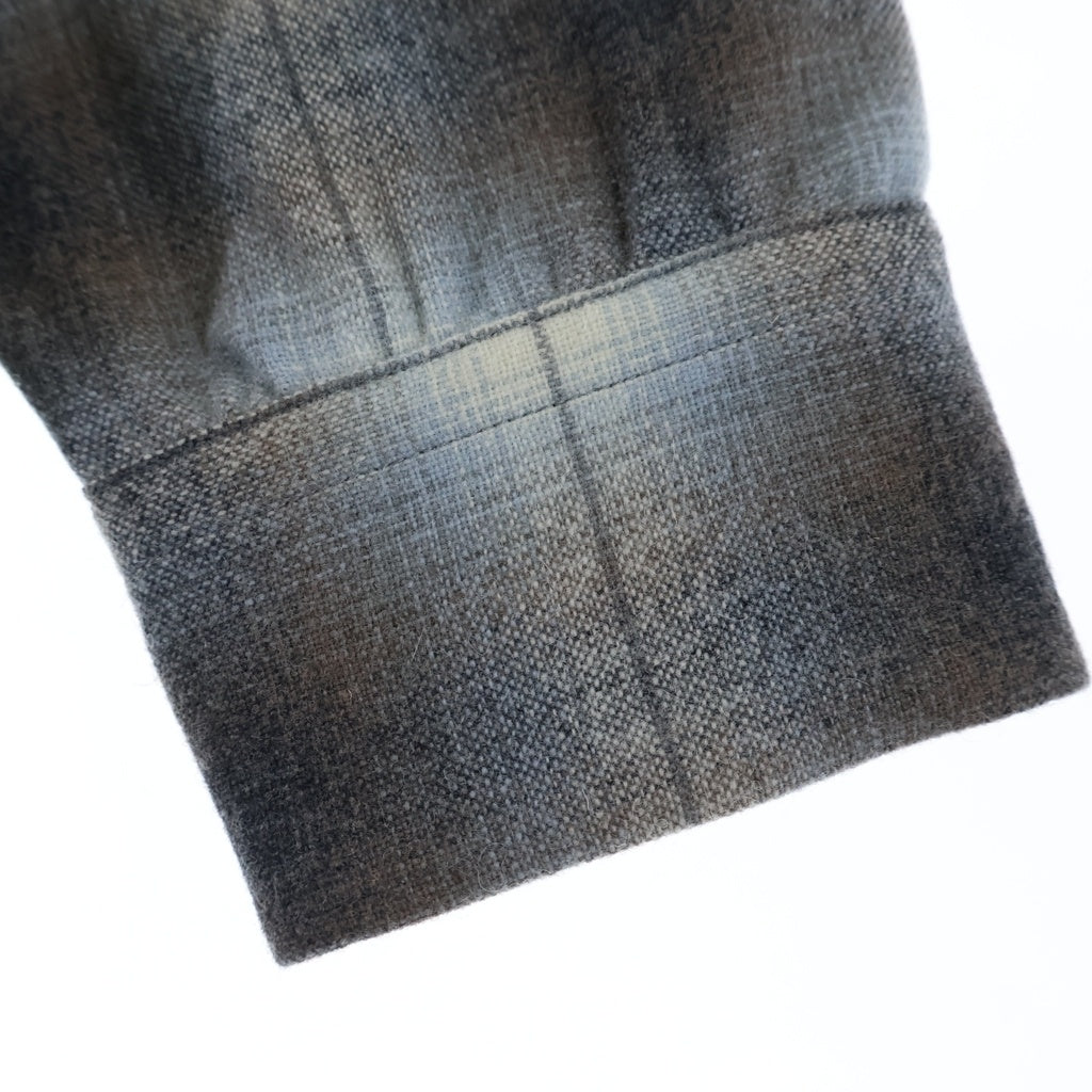SUBCULTURE(サブカルチャー) 23AW Wool Check Shirts ウール チェック 長袖シャツ グレー SCSHA2304