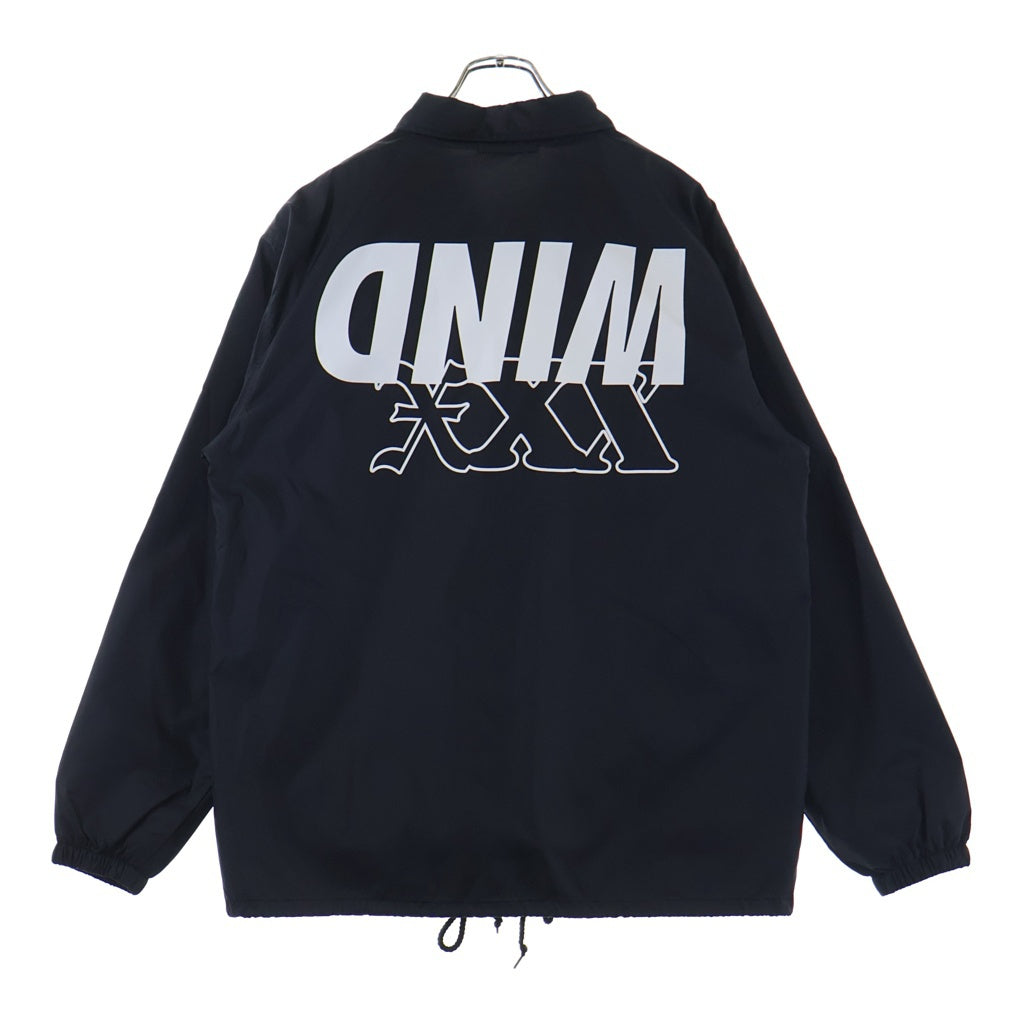 WIND AND SEA(ウィンダンシー) 23AW ×GOD SELECTION XXX COACH JACKET ゴッドセレクションXXX プリントロゴ ナイロンコーチジャケット ブラック