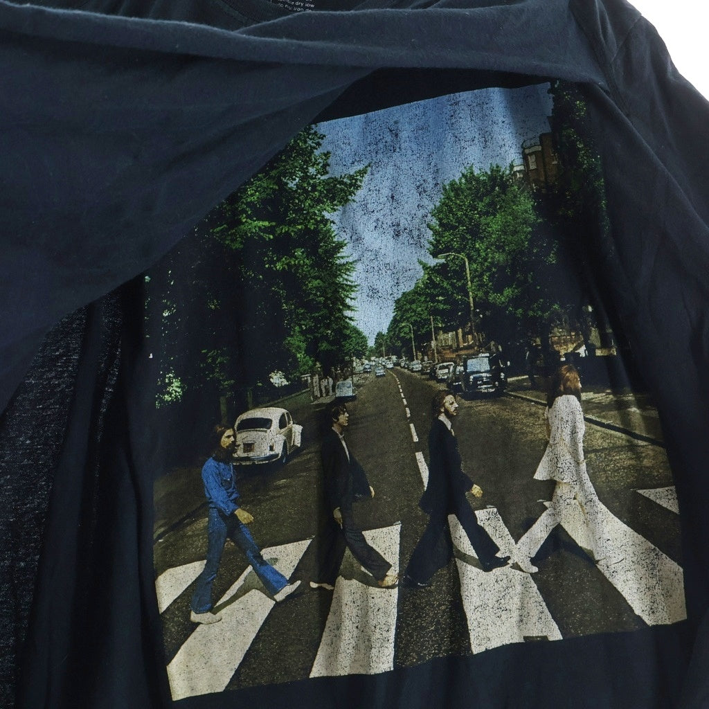 OLD PARK(オールドパーク) CROSS TEE ニルヴァーナ/ビートルズ ドッキング 半袖Tシャツ カットソー ブラック