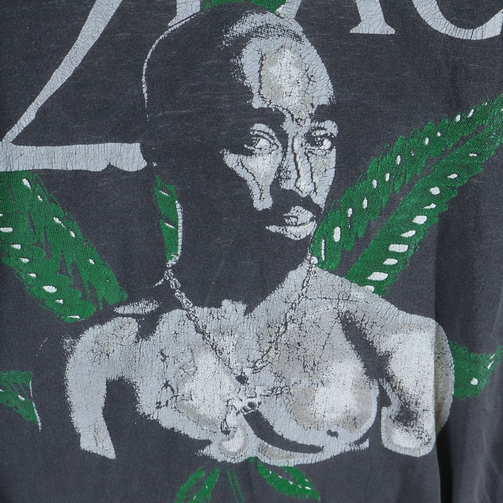 VINTAGE(ヴィンテージ) 90S 2PAC THUG LIFE EURO BOOTLEG ツーパック サグライフ ユーロ ブート 半袖Tシャツ カットソー ブラック