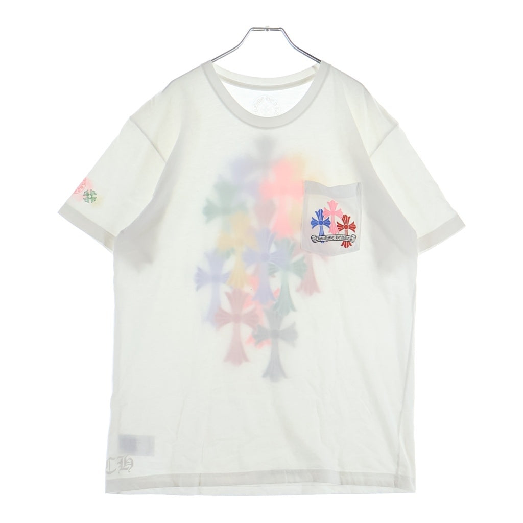 CHROME HEARTS(クロムハーツ) MLTCOL CEM CRS S/S TEE マルチセンタリークロス プリントロゴ 半袖Tシャツ ホワイト