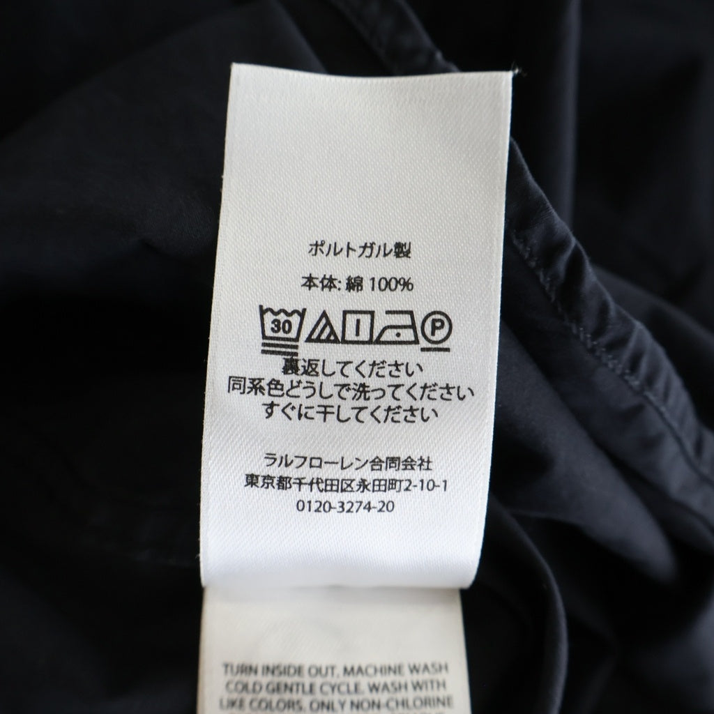 RALPH LAUREN PURPLE LABEL(ラルフローレン パープルレーベル) Sueded Poplin Shirt スウェードポプリン ミリタリー長袖シャツ ブラック