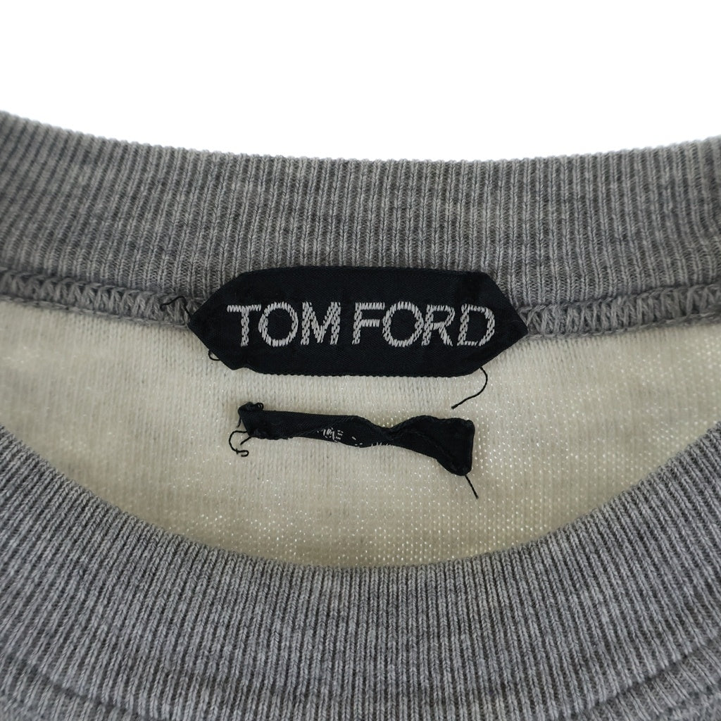 TOM FORD(トムフォード) ラグランスリーブ スウェットクルーネックシャツ トレーナー 無地 グレー BGC25 TFK410
