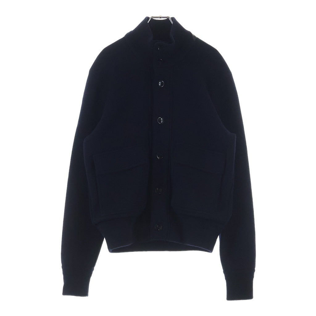 TOM FORD トムフォード ボタンアップ ウールニット ブルゾン ネイビー BVM84 TFK154 TOM FORD(トムフォード) ボタンアップ ウールニット ブルゾン ネイビー