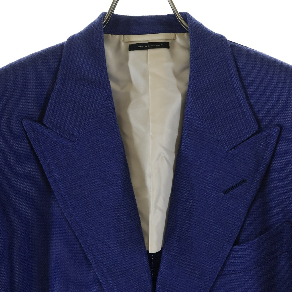 TOM FORD(トムフォード) シルク混合 ピークドラペル シングルテーラードジャケット インディゴブルー 15DD40