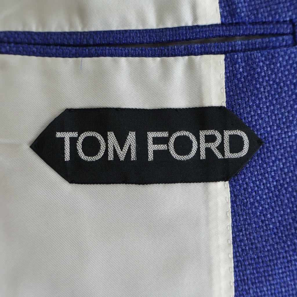 TOM FORD(トムフォード) シルク混合 ピークドラペル シングルテーラードジャケット インディゴブルー 15DD40