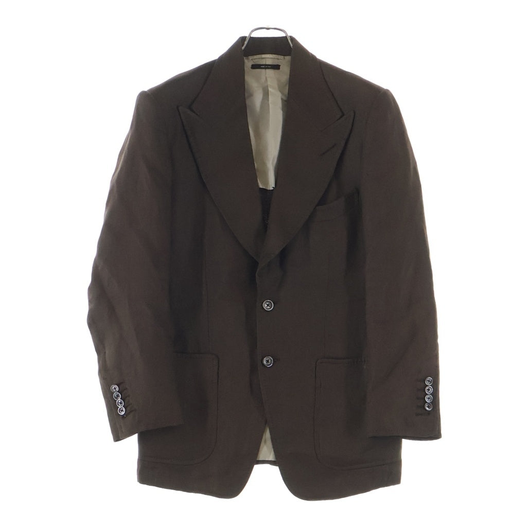 TOM FORD(トムフォード) ピークドラペル シングルテーラードジャケット ブラウン