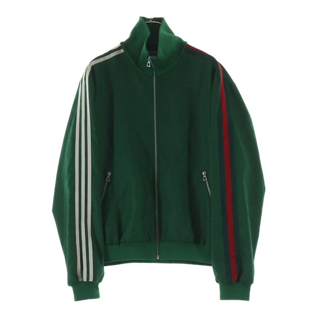 GUCCI(グッチ) 22SS ×ADIDAS GG Trefoil Jacquard Jacket GGジャガード総柄ロゴ トラックジャケット グリーン 705756 ZAI22