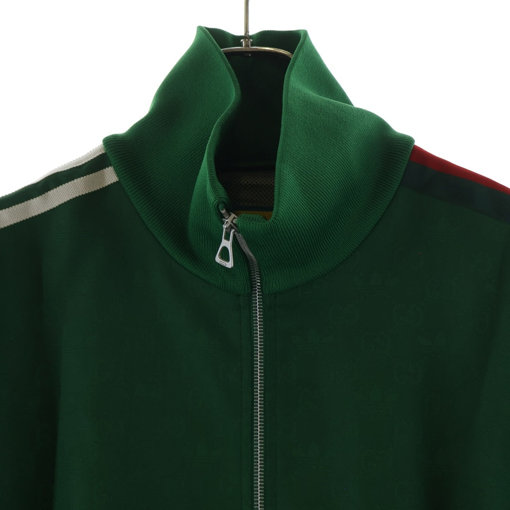 GUCCI(グッチ) 22SS ×ADIDAS GG Trefoil Jacquard Jacket GGジャガード総柄ロゴ トラックジャケット グリーン 705756 ZAI22