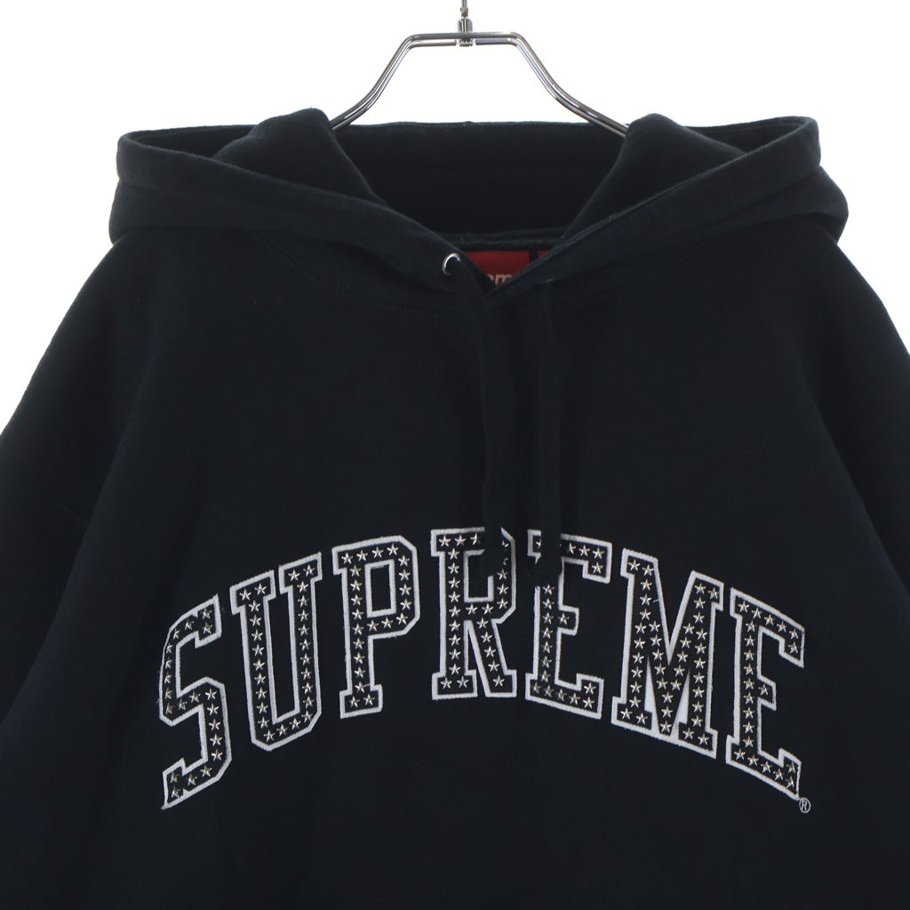 SUPREME(シュプリーム) 22SS Stars Arc Hooded Sweatshirt スタースタッズ アーチロゴ スウェットプルオーバーパーカー ブラック