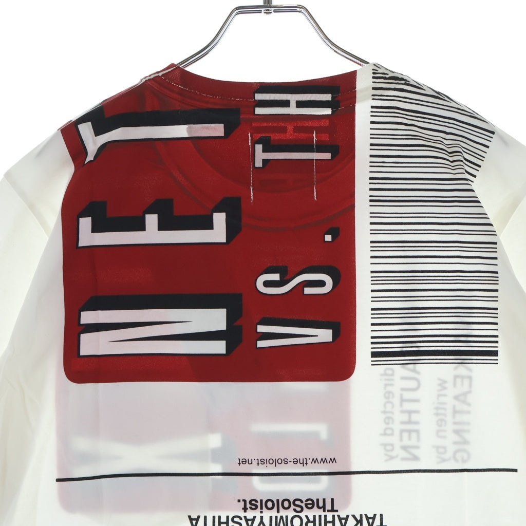 TAKAHIROMIYASHITA The SoloIst.(タカヒロミヤシタザソロイスト) ×NETFLIX ネットフリックス 世界征服の野望 プリントロゴ 半袖Tシャツ カットソー ホワイト/レッド snc.0001