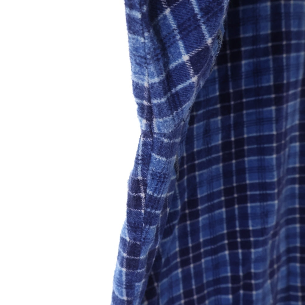TAKAHIROMIYASHITA The SoloIst.(タカヒロミヤシタザソロイスト) 22SS Two Tone Shirt ツートーン切替 フランネル長袖シャツ レッド/ブルー sw.0208