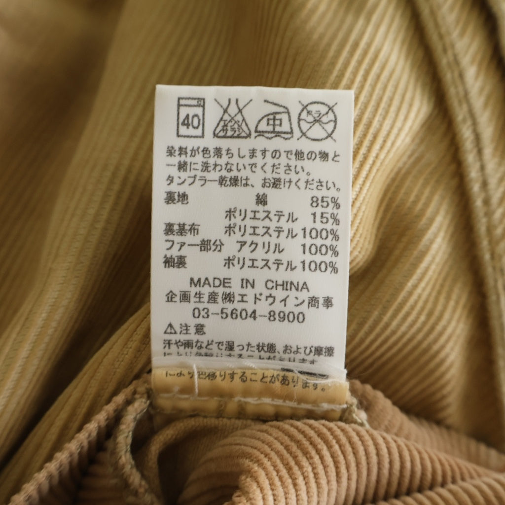 N.HOOLYWOOD(エヌハリウッド) ×WRANGLER WRANGE COAT ラングラー ランチコート 裏地ファー コーヂュロイジャケット ベージュ 91606
