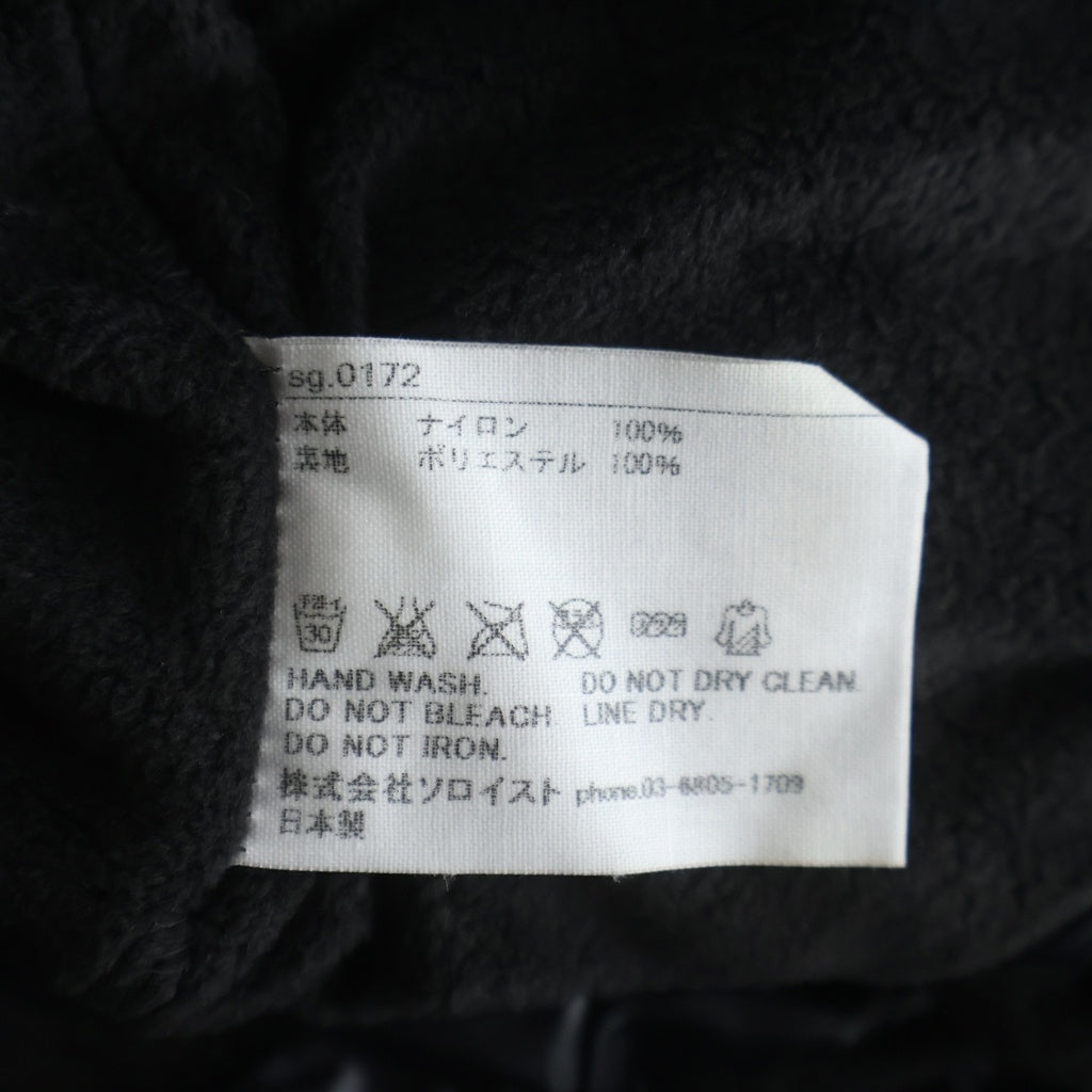 TAKAHIROMIYASHITA The SoloIst.(タカヒロミヤシタザソロイスト) Training jacket トレーニングジャケット 裏地フリース ナイロンフーデッドブルゾン ブラック sg.0172