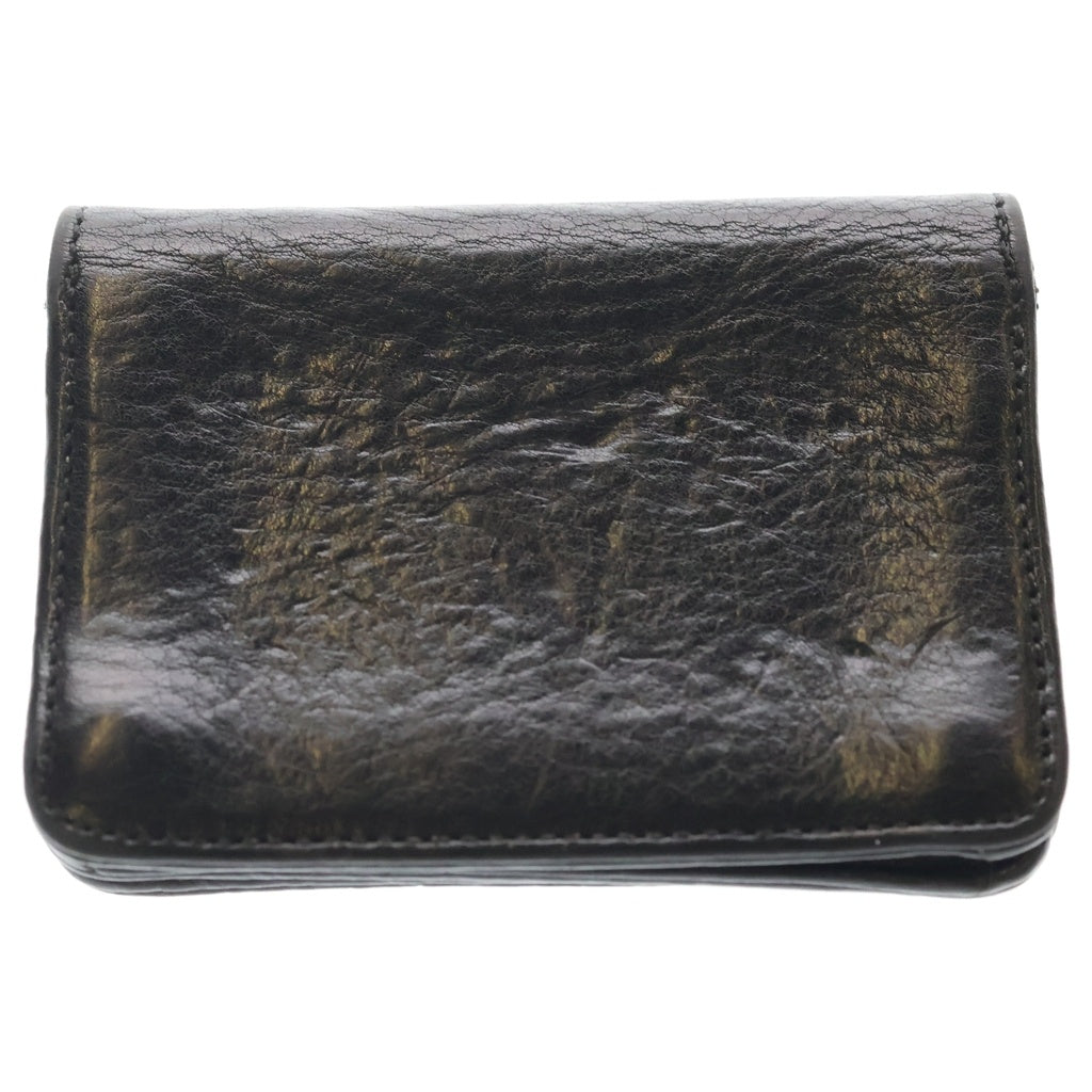 CHROME HEARTS(クロムハーツ) CRD CSE3PKTWDV1 アーチロゴプレート3ポケットレザーカードケース ブラック/シルバー
