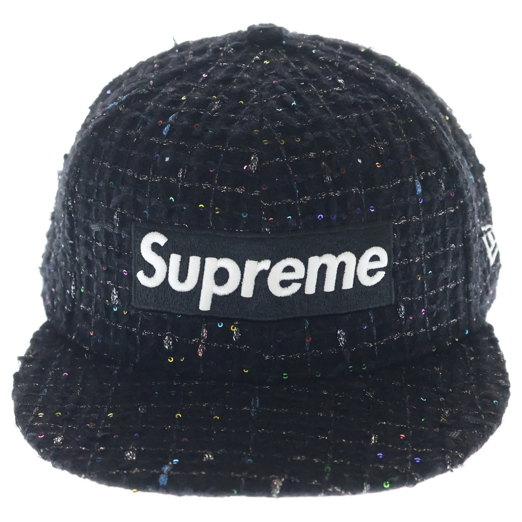 SUPREME(シュプリーム) 25AW ×NEW ERA Boucle Box Logo ニューエラ ブークレ ボックスロゴ ベースボールキャップ 帽子 ブラック