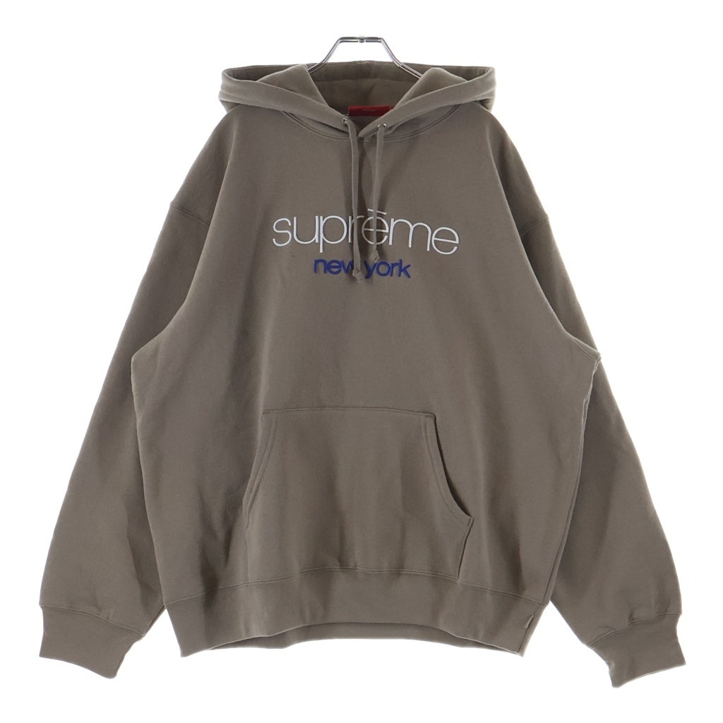 SUPREME(シュプリーム) 26SS Classic Logo Hooded Sweatshir クラシックロゴ 刺繍 スウェットプルオーバーパーカー ベージュ