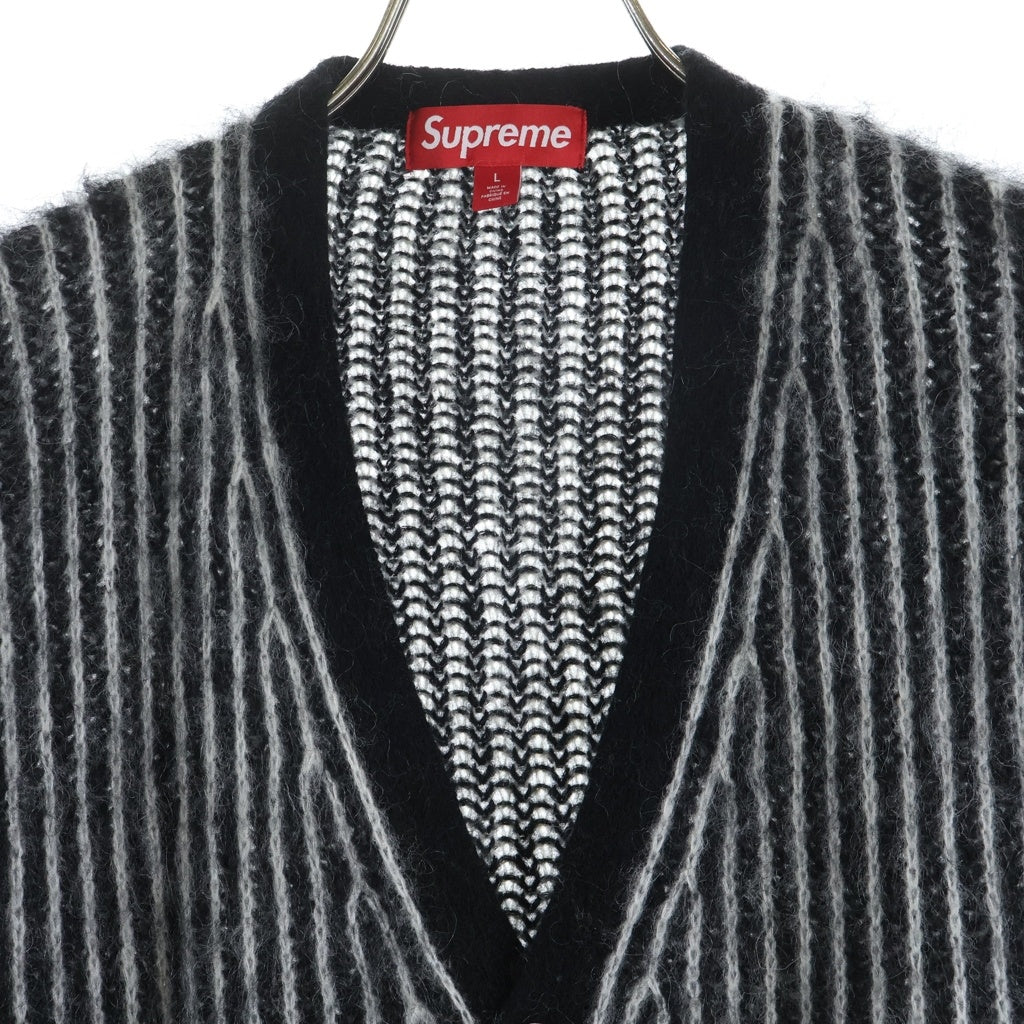 SUPREME(シュプリーム) 25SS 2-Tone Mohair Cardigan ツートーン アクリルニット モヘアカーディガン ブラック