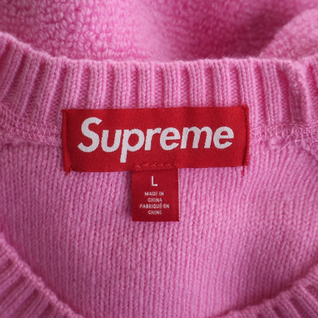 SUPREME(シュプリーム) 24AW Terry Small Box Sweater スモールボックスロゴ テリー アクリルニットセーター ピンク
