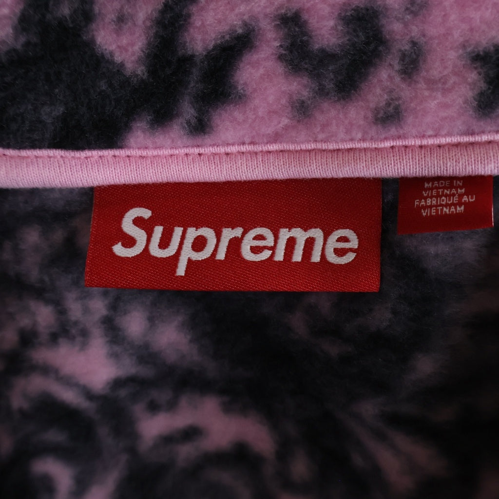 SUPREME(シュプリーム) 25AW New York Fleece Jacket ニューヨーク フリースジャケット 総柄ブルゾン ピンク/ブラック