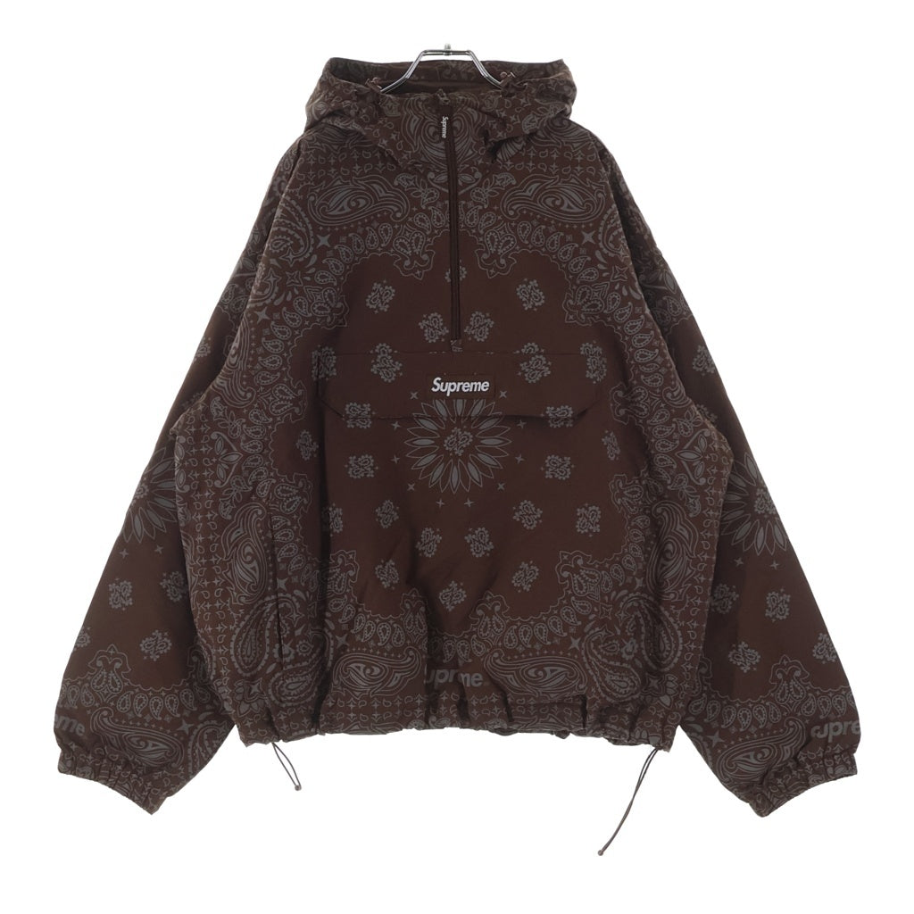 SUPREME(シュプリーム) 26SS Reflective Bandana Anorak リフレクティブ バンダナ柄 アノラックナイロンジャケット ブラウン