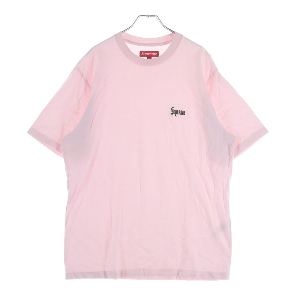 SUPREME(シュプリーム) 24AW Old English Tee オールドイングリッシュ 刺繍ロゴ 半袖Tシャツ カットソー ピンク