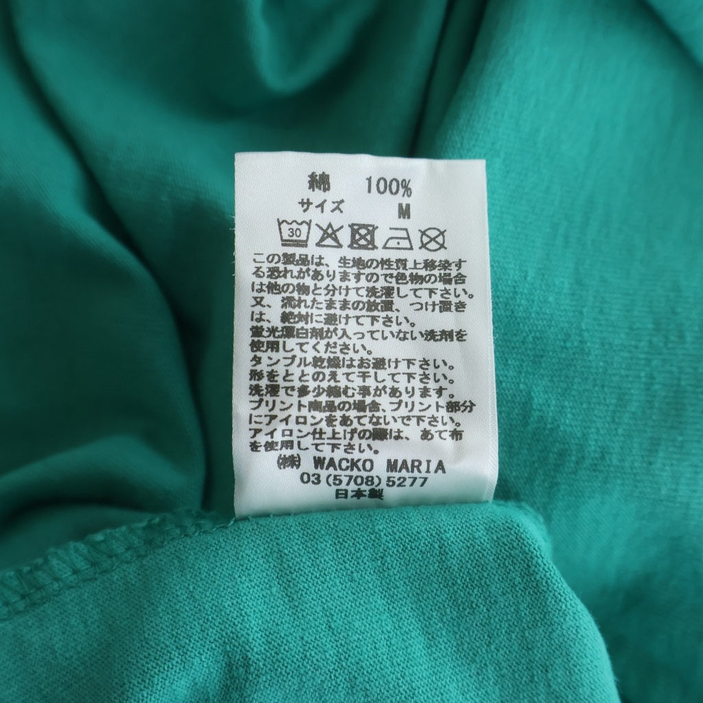 WACKO MARIA(ワコマリア) 25AW WASHED HEAVY WEIGHT LONG SLEEVE T-SHIRT 刺繍ロゴ/袖プリントロゴ 長袖Tシャツ カットソー ブラック グリーン