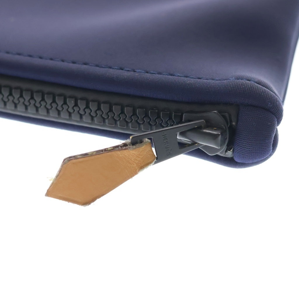 HERMES(エルメス) ネオバン MM フラットポーチ エンボスロゴ ハンドバッグ ネイビー