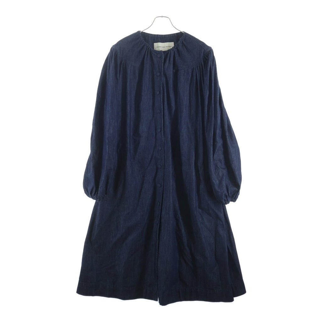 DRIES VAN NOTEN(ドリスヴァンノッテン) ラウンドネック デニムコート アウター レディース インディゴ