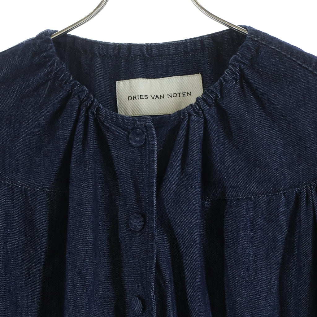DRIES VAN NOTEN(ドリスヴァンノッテン) ラウンドネック デニムコート アウター レディース インディゴ
