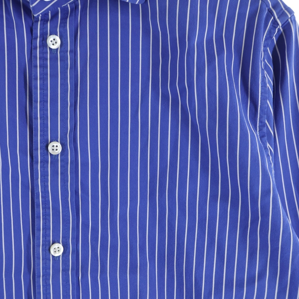 RALPH LAUREN PURPLE LABEL(ラルフローレン パープルレーベル) ストライプ柄 長袖シャツ レディース ブルー/ホワイト