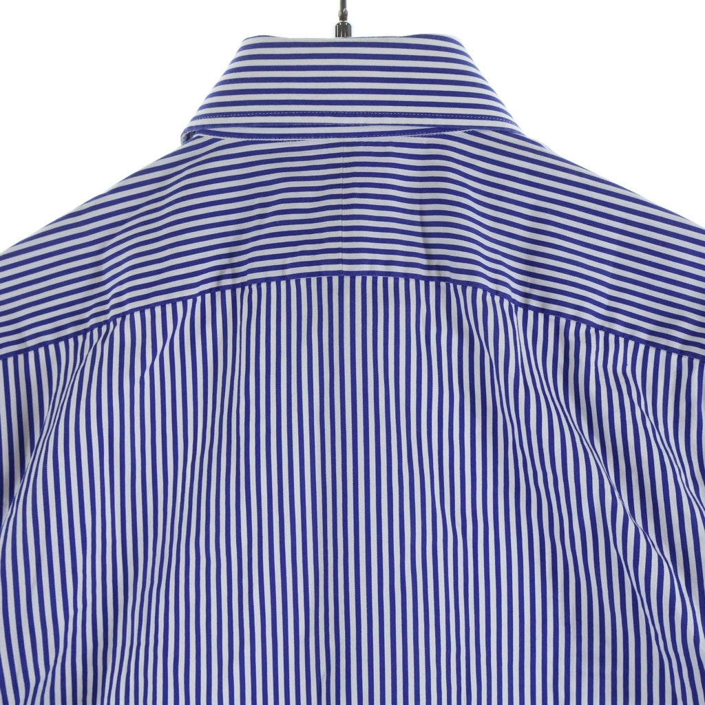 RALPH LAUREN PURPLE LABEL(ラルフローレン パープルレーベル) ストライプ柄 長袖シャツ レディース ホワイト.ブルー/