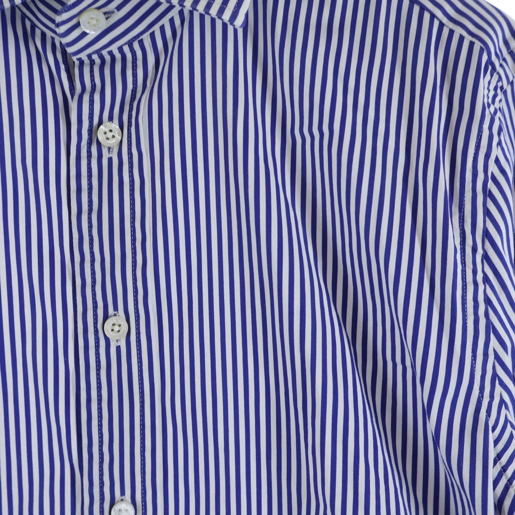 RALPH LAUREN PURPLE LABEL(ラルフローレン パープルレーベル) ストライプ柄 長袖シャツ レディース ホワイト.ブルー/