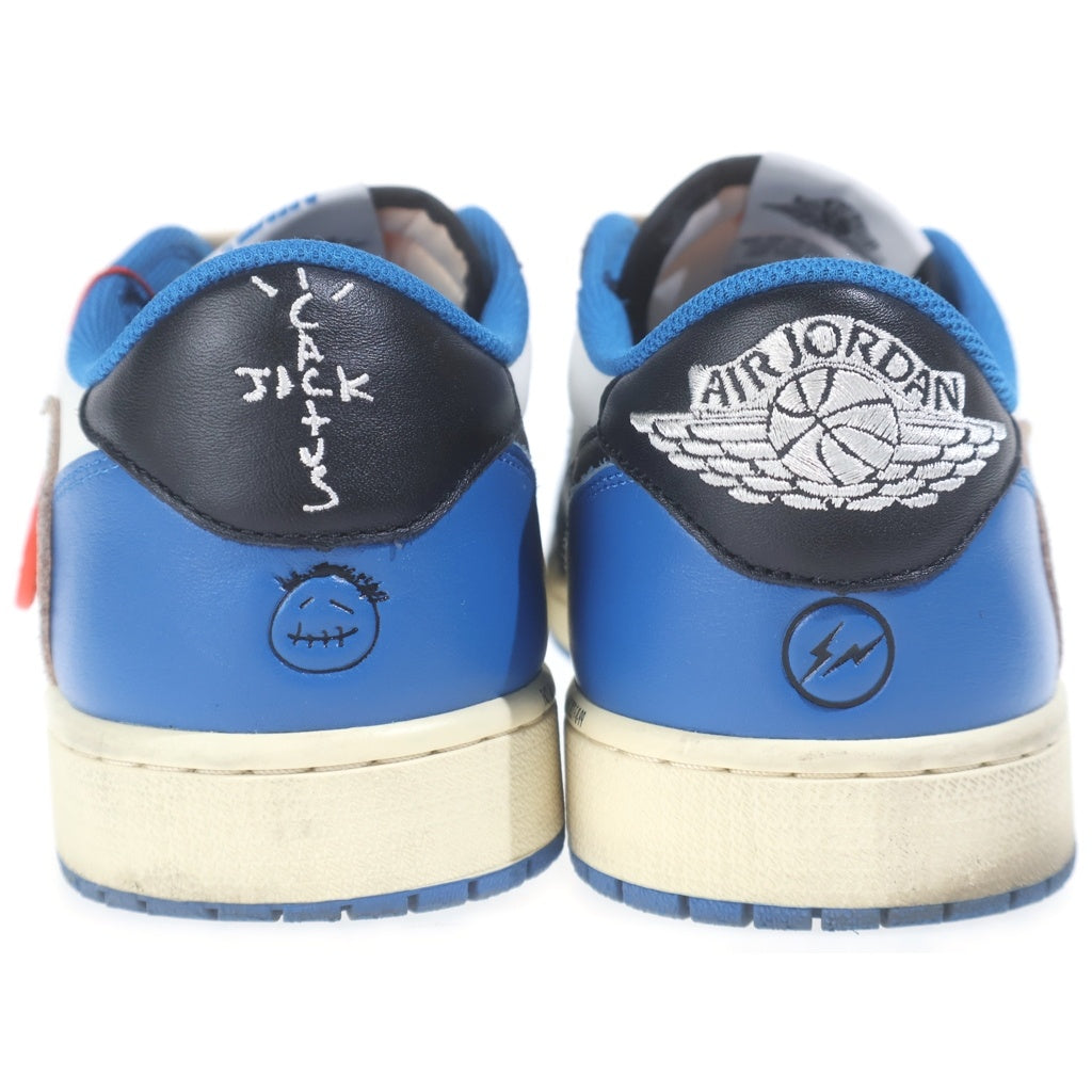 NIKE(ナイキ) ×TRAVIS SCOTT ×FRAGMENT DESIGN AIR JORDAN 1 LOW OG SP DM7866-140 トラヴィススコット フラグメント エアジョーダン1 ローカットスニーカー ブラック/ホワイト/ブルー US13/31cm