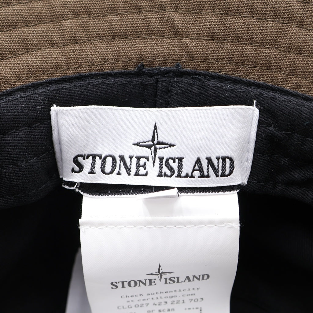 STONE ISLAND(ストーンアイランド) BUCKET HAT 刺繍ロゴ バケットハット 帽子 ブラウン 811598161