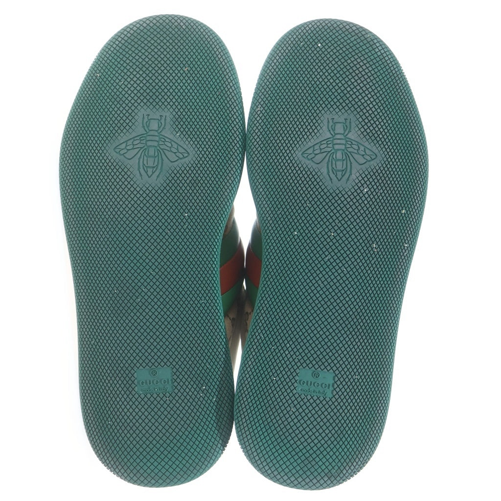 GUCCI(グッチ) GGモチーフ レザー/キャンパス ローカットスニーカー ダッドスニーカー グリーン/ベージュ 10.5 777106